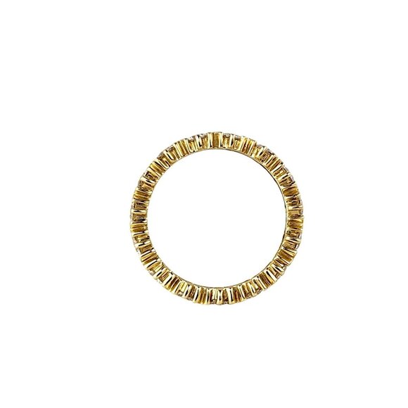 14K Yellow Gold Cubic Zirconia Round Eternity Ring Size 8 - Picture 2 of 5